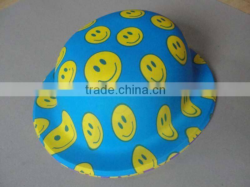 printed smiling hat