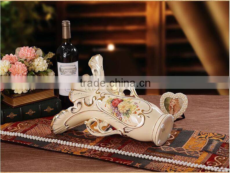 European style ceramic vase with flower pattern for hotel deco