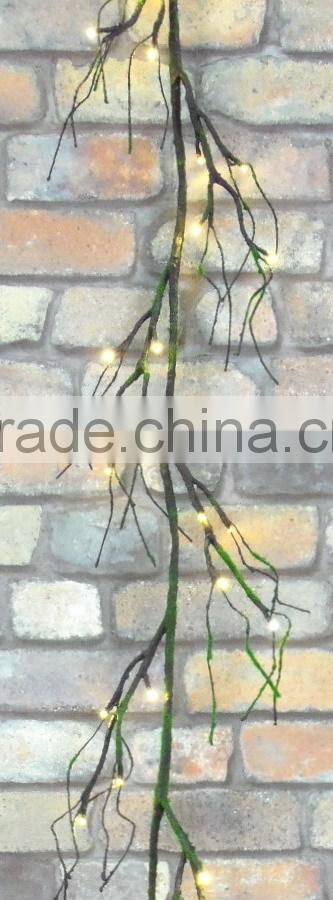mossed garland home decor led light