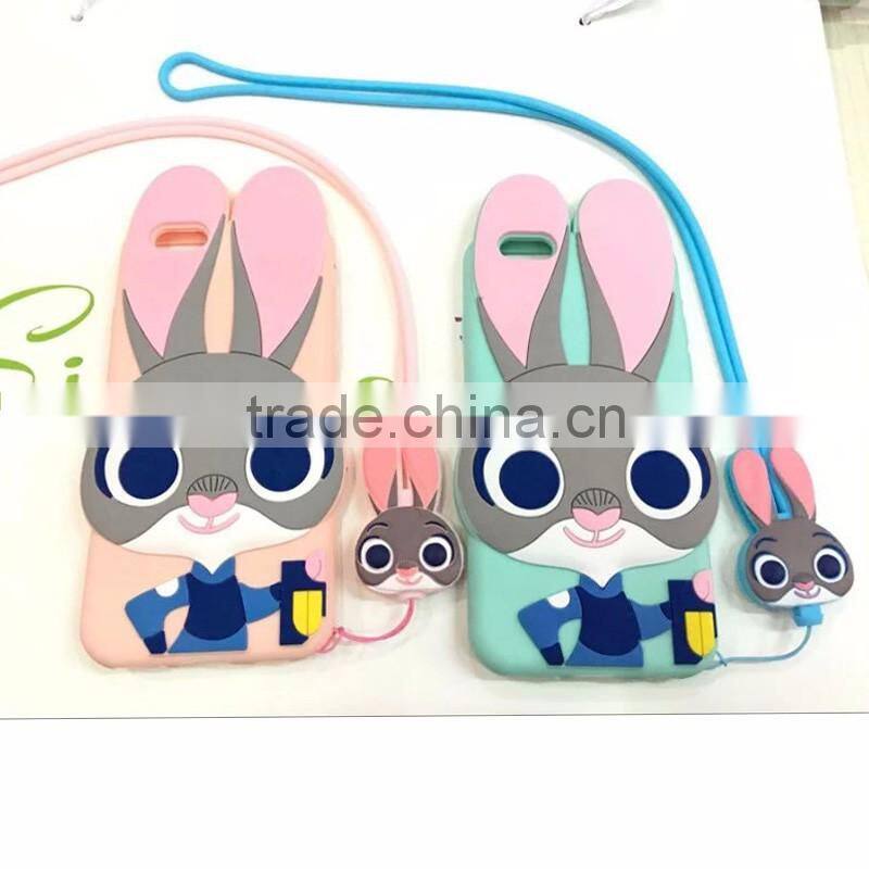 2016 cute silicone mobile phone strap