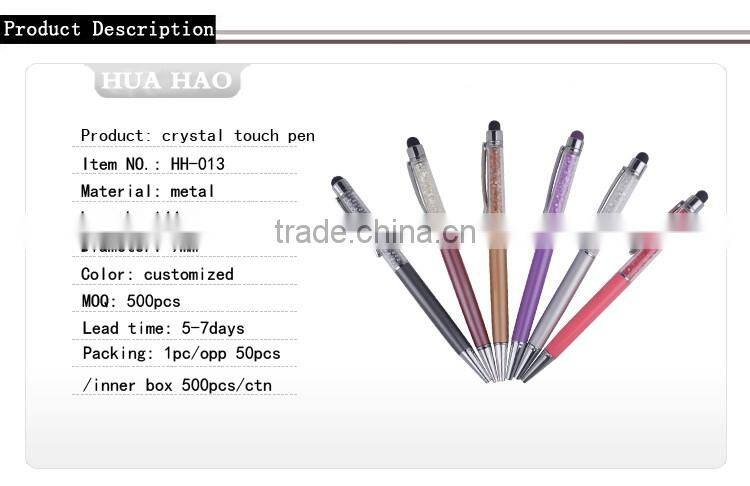 office & school supplies crystal ball pen customized logo with stylus promotional crystal stylus pen