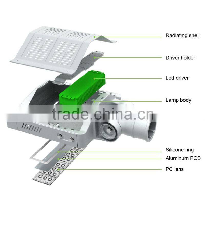 Modular Design CE Rohs Adjustable Arm Meanwell Driver 100-140lm/W Lens Kit for Different Beam Angle 30W Street Lighting Fixtures