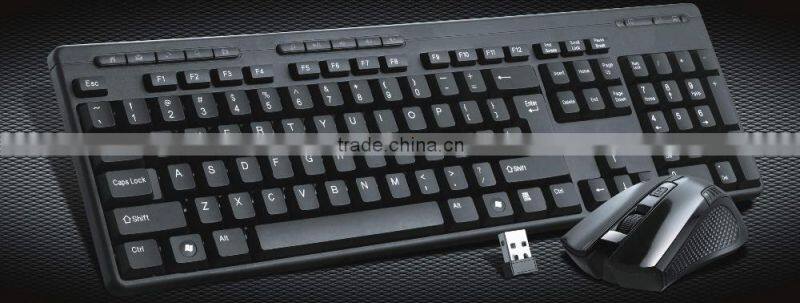 Hot selling usb computer wireless slim standard mouse and keyboard combo
