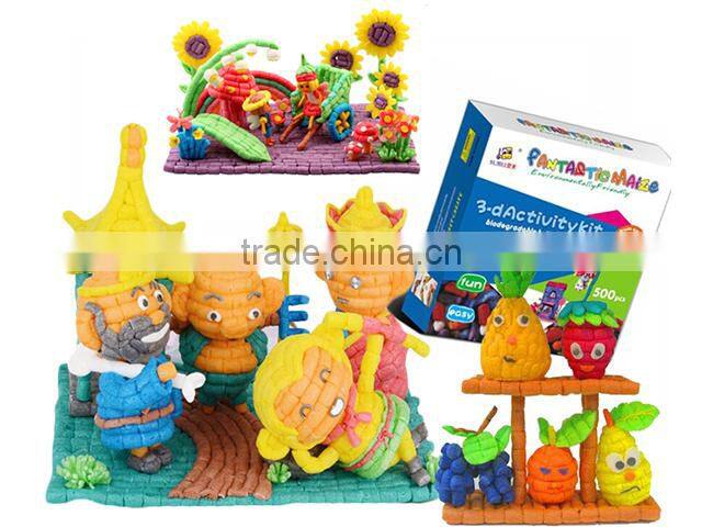 500PCS DIY Magic cornstarch block play set,new toys, play corn, 2016 new hot toys, move brain toys