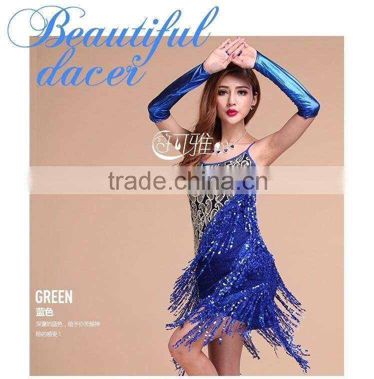 2016 High quality sexy shining tassel adult latin dance dress for women latin dance costumes on sale