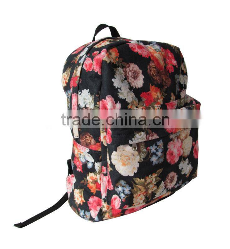 2016 new design heat transfer printing school backpack bag