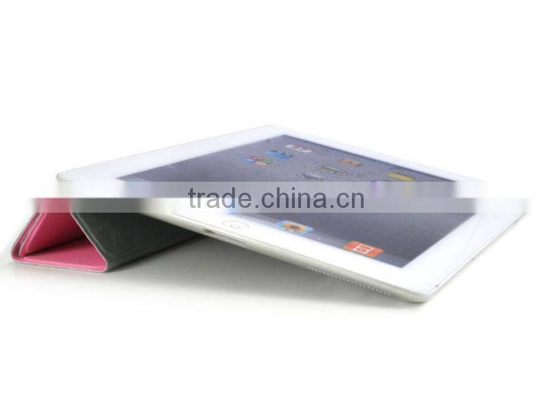 For iPad Case(leather smart cover, with strong magnetic, wake sleep function)