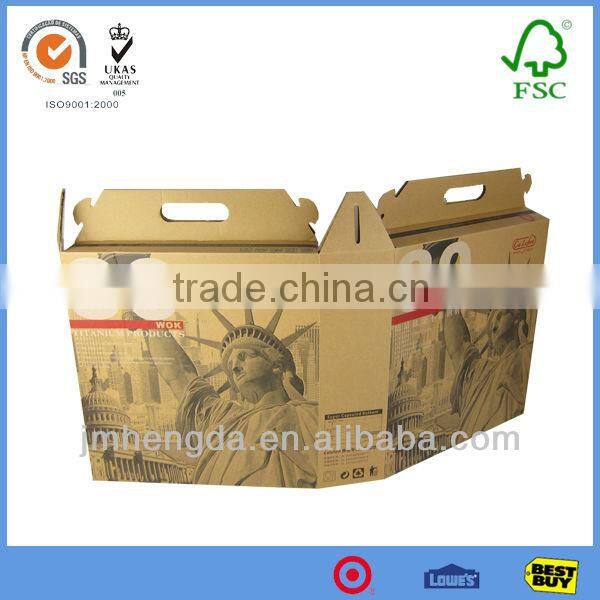 Fashion Design Custom Printing Cardboard Boxes Moving With Handle