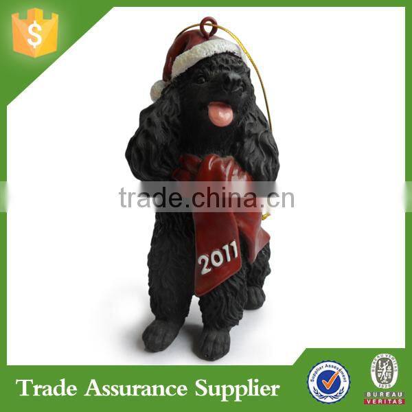 Wholesale Resin Lift Size Christmas Dog Statues For Christmas Decoration