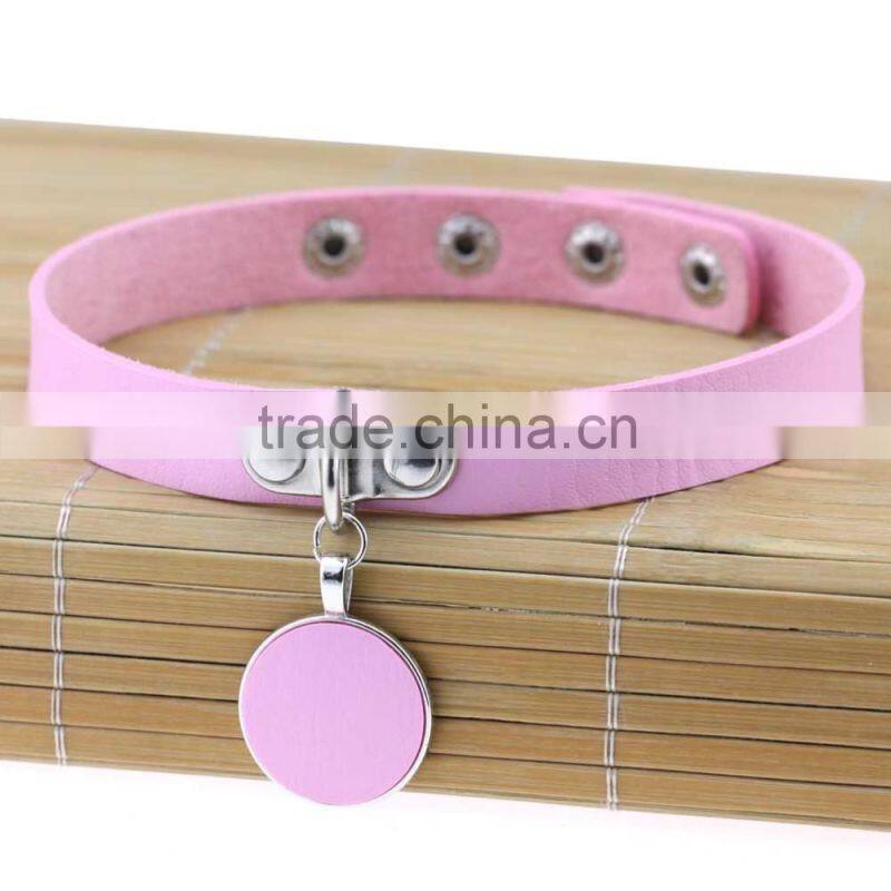 Rock Punk Style Hot Japan Anime Sailor Moon Heart Wings Chocker Leather Necklace Gothic Collar Choker
