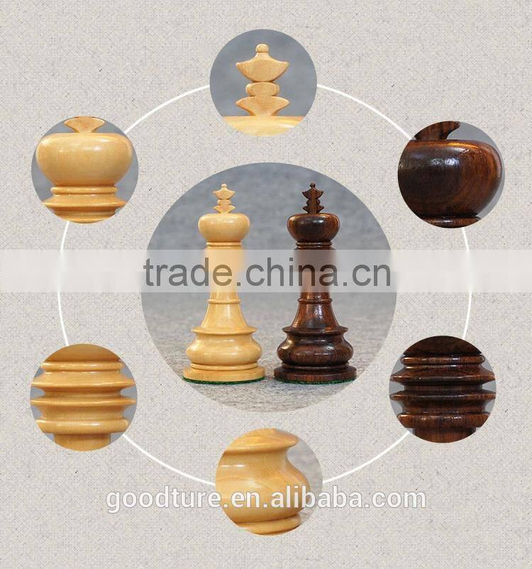 Luxury Fine Skilled Wooden Chess Set With King Height 9.7cm