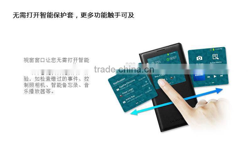 New Arrival Ultra Thin leather flip case for samsung galaxy note 3 with Smart window and sleep function