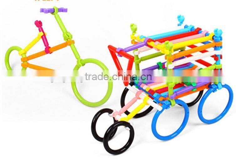 Newly intelligent diy plastic kid toy building block smart stick