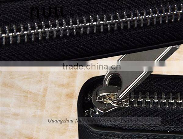 Durable canvas leather zipper card holder wallet for men