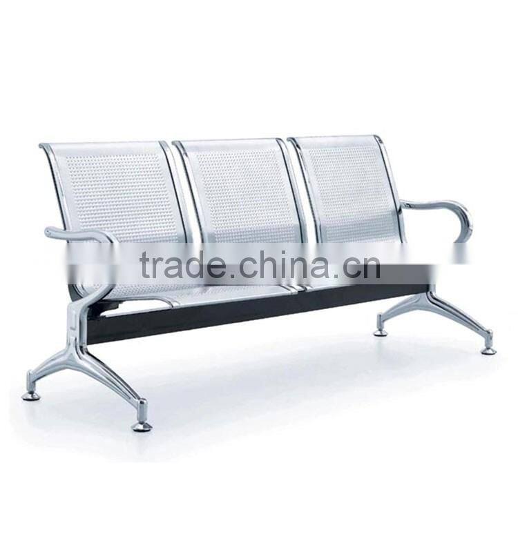 stainless steel 3-seater waiting chair