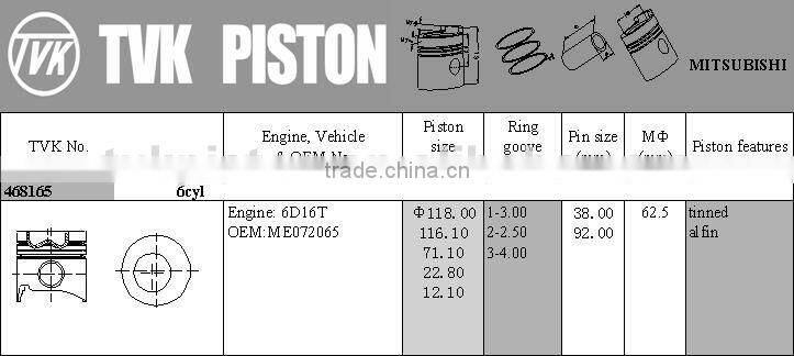 MITSUBISHI 6D16T PISTON