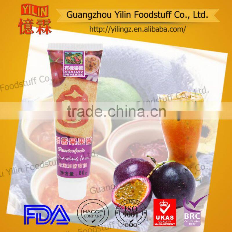 18g small sachet pack Passionfruit jam tube with China Yilin brands