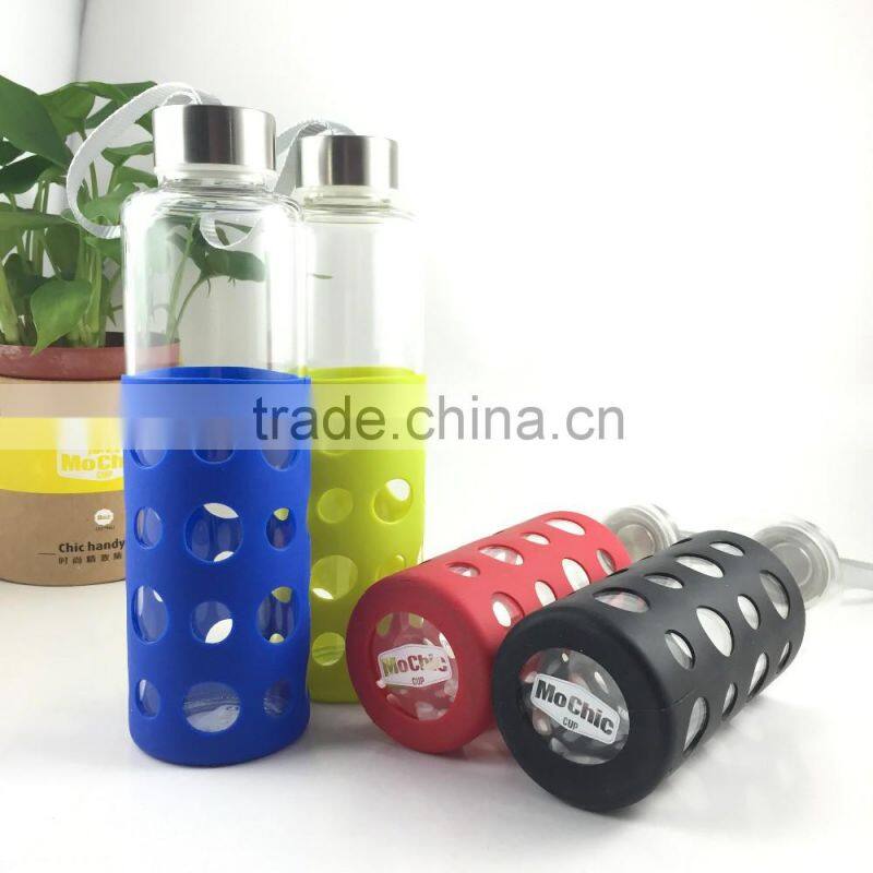 Mochic 350ML Printed Glass personalized Glass Water Bottle for Sale