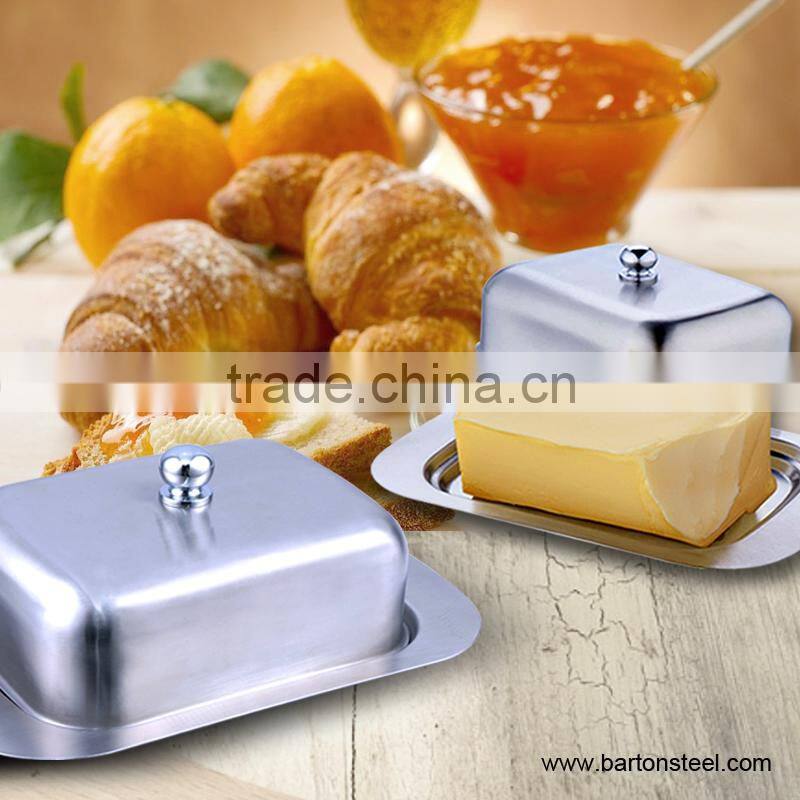 Stainless Steel Plastic Lid and Butter Dish