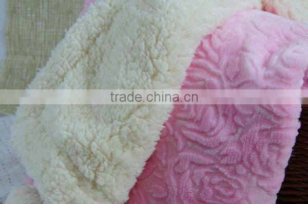 100% polyester soft thick flannel blanket with sherpa back