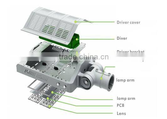 150w led street light with meanwell driver IP65 CE RoHS 3 years warranty street light housing street light parts