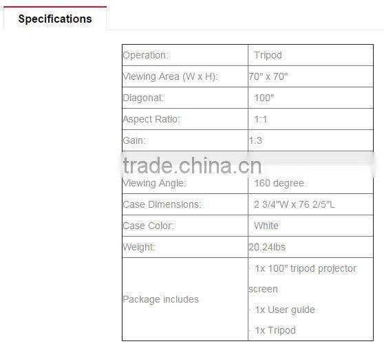 Motorized projector screen with high quality projector screen tripod stand 100inch 200inch 300inch