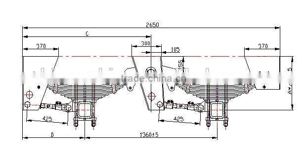 3 axles HJ mechanical trailer suspension