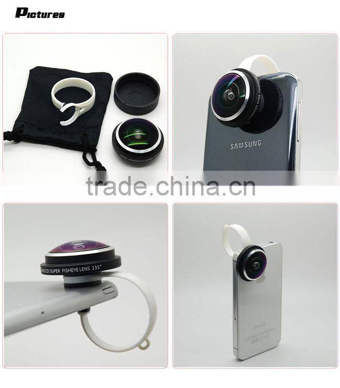 universal circular clamp 235 degree super fisheye lens wide camera lens for iPhone 6S 5S 6 plus samsung galaxy s6 s5 htc one m8