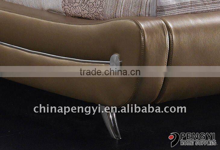 High leather bed with crystals PY-868 I