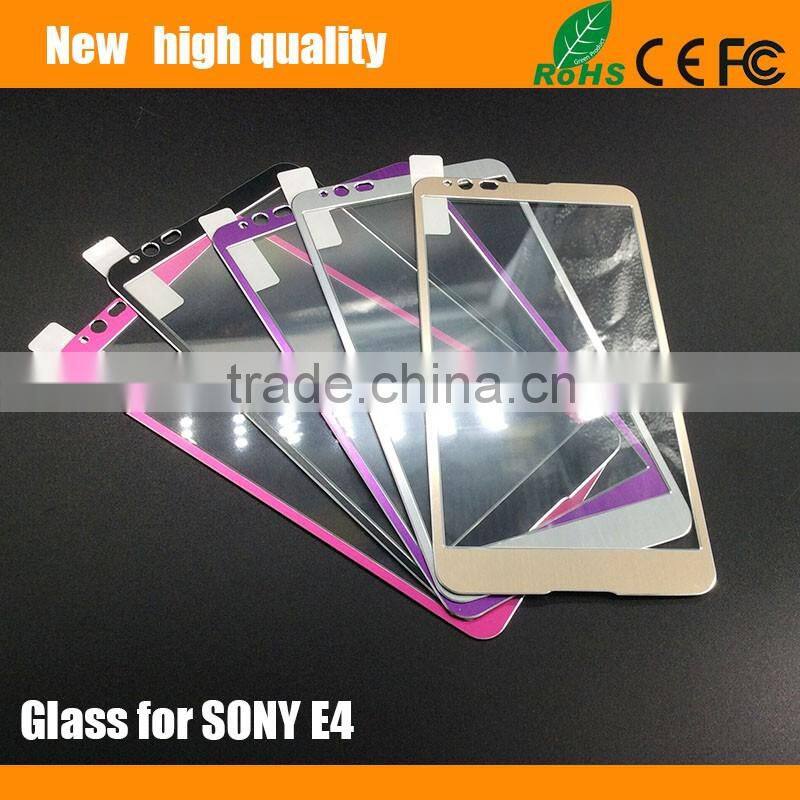 2.5D Titanium alloy brushed metal Tempered Glass Screen Protector guard for SONY Z1 Front + Back