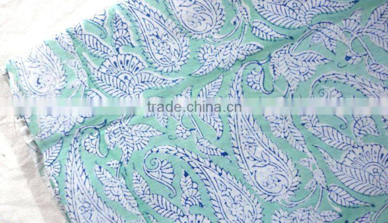 RTHCFC-13 Hand Block Cotton Flower Printed fabric Manufacturer wholesaler Jaipur