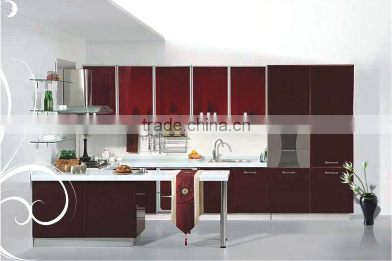 Orikan Modern U-shaped Red Kitchen Cabinet in China