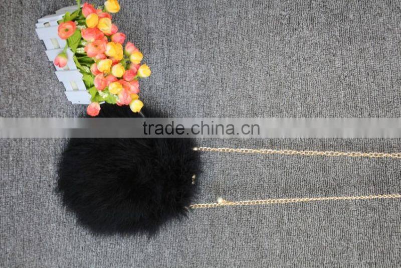Fashion Design Winter Girls Fur Hand Bags / Hot Sell Turkey Fur Key Bag Cheap Price
