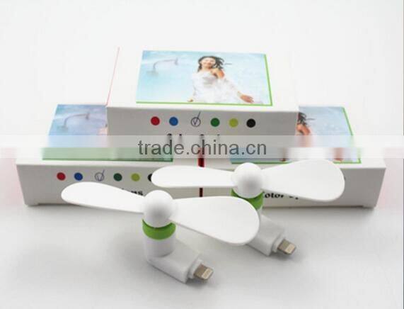 Summer Android phone OTG small mini USB fan portable dual use blue, white, pink, green, orange, black optional