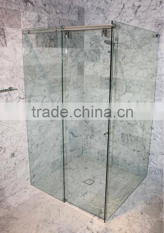 Frameless sliding shower screens