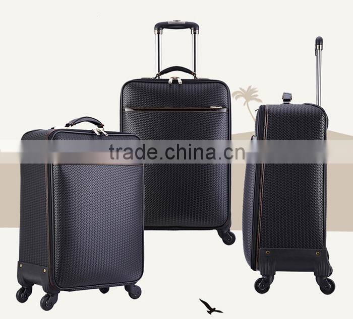 new products faddish design heavy-duty PU leather luggage trolley bag