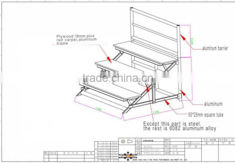 aluminum movable choral risers for sale
