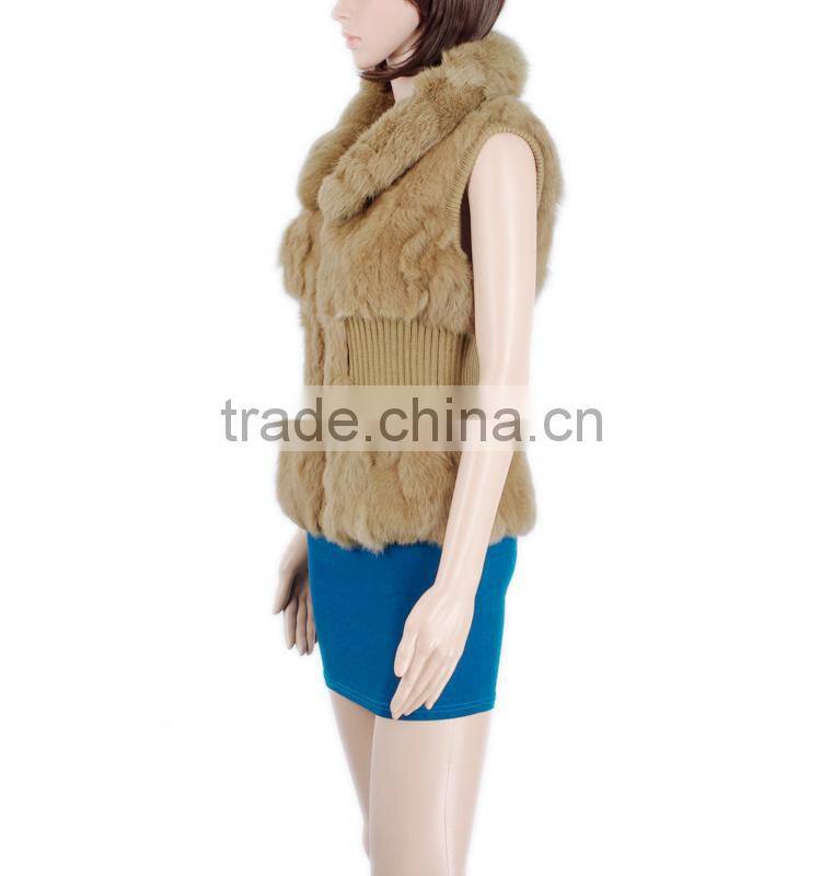Classic fur waistcoat woman rabbit fur waistcoat KZ14002