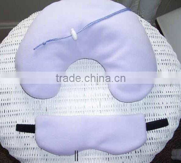 Luxury and confortable airline travel pillow and sleep mask kit