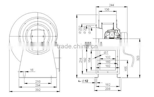 YWL4E-250QD series external rotor cenatrifugl fan