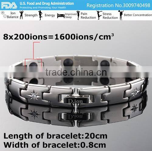 Noproblem D010 Titanium band health magnetic cool man jewelries bracelets for womem