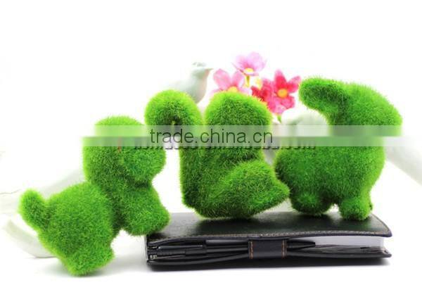 Cute Fake Animal Artificial Topiary Grass Animal For Home Decoration