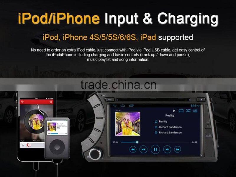 7 inch quad core android 4.4 car navi gps for Kyron with Radio bluetooth +16G ROM