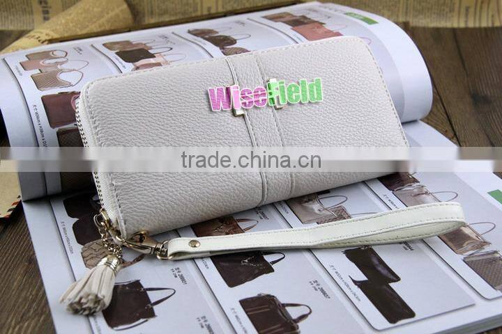 Women Fringe Purse Wrist Clutch Lady Wallet PU leather Card Slot Bag