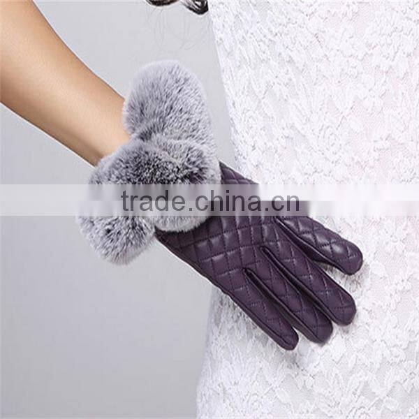 Black/Red PU Leather Fabric Driving Hand Gloves For Ladies IN Low Price