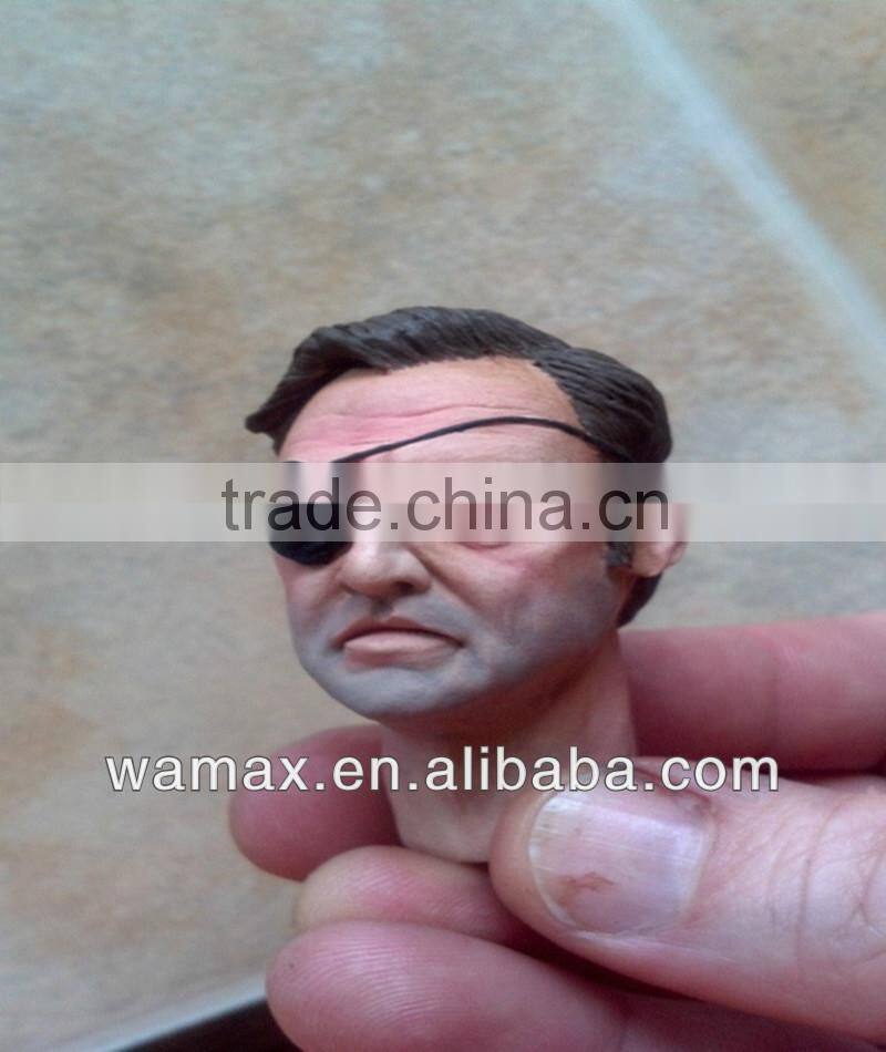 Plastic action figure head, OEM figure head with hair