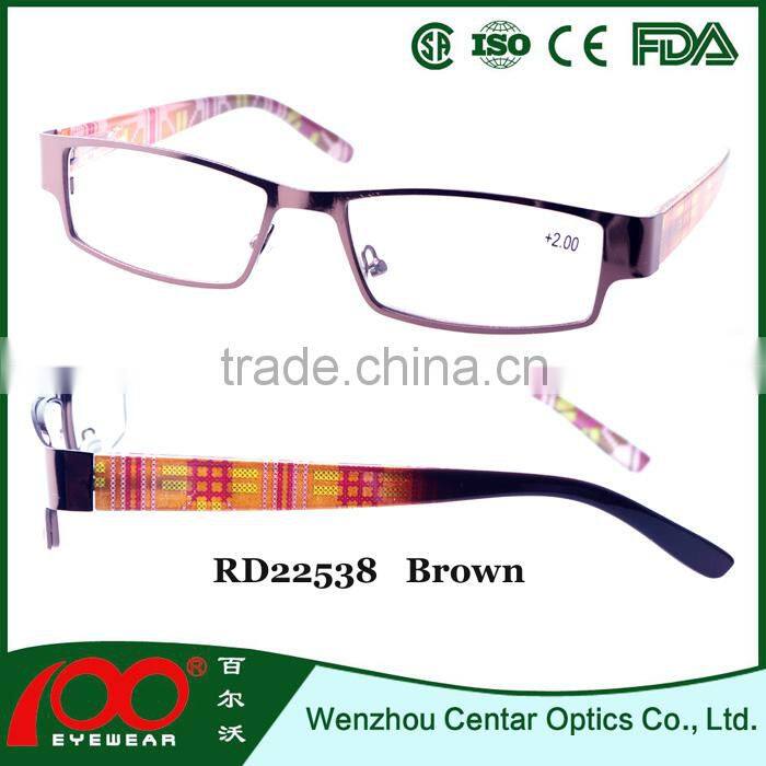 2015 New trendy stainless steel frame reading glasses; Classical eyewearglasses;Design optics frame reading glasses