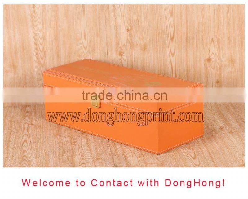 Latest gift packaging 1 bottle strong orange wooden boxes for wine buy