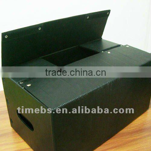 Black collapsible PP corrugated plastic container