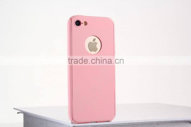 360 Degree Full Cover Plastic Hard Case for iPhone 7 7 Plus Shockproof Case with Tempered Glass